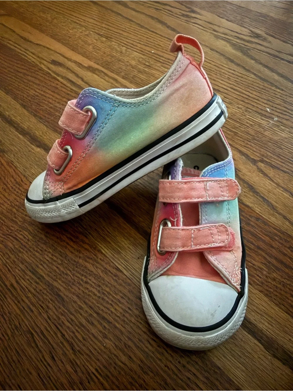 Converse Kids Rainbow Tie-Dye Velcro Sneakers - Pink/Blue/Green